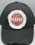 Mother's Day Loved Mama Leopard Circle Patch Hat
