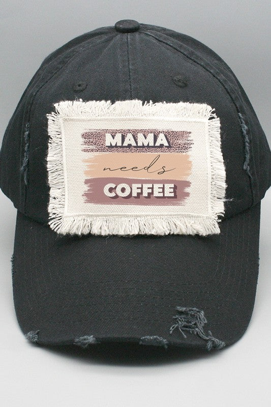 Mother&#39;s Day Mama Needs Coffee Block Patch Hat