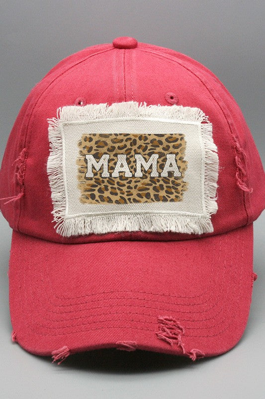 Mother&#39;s Day Mama Leopard Block Patch Hat