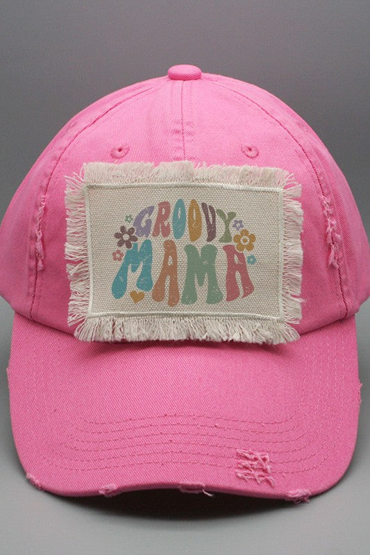 Mother&#39;s Day Groovy Mama Doodle Patch Hat