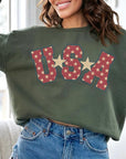 USA Star America Oversized Graphic Sweatshirts