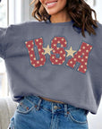 USA Star America Oversized Graphic Sweatshirts