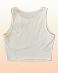 Ribbed Knit Bow Embroidered Tank