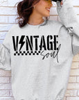 VINTAGE SOUL Oversized Graphic Fleece Sweatshirts