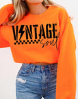VINTAGE SOUL Oversized Graphic Fleece Sweatshirts