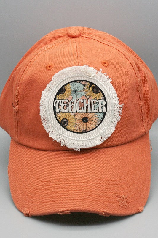 Teacher Gifts Teacher Sunflower Circle Patch Hat