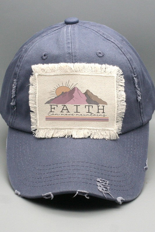 Religious Faith Can Move Mountains Patch Hat
