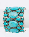 Turquoise Stone Statement Cuff Bangle