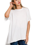 Zenana Cotton Drop Shoulder Oversized Top