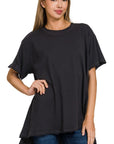 Zenana Cotton Drop Shoulder Oversized Top