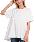 Zenana Cotton Drop Shoulder Oversized Top