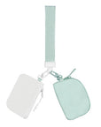 Nylon Double Pouch Clip On Wristlet Wallets