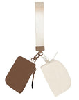 Nylon Double Pouch Clip On Wristlet Wallets