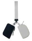 Nylon Double Pouch Clip On Wristlet Wallets