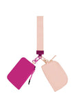 Nylon Double Pouch Clip On Wristlet Wallets