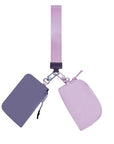 Nylon Double Pouch Clip On Wristlet Wallets