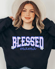 Blessed Mama Oversized Graphic Fleece Sweatshirts