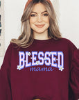 Blessed Mama Oversized Graphic Fleece Sweatshirts