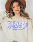 Blessed Mama Oversized Graphic Fleece Sweatshirts