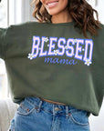 Blessed Mama Oversized Graphic Fleece Sweatshirts