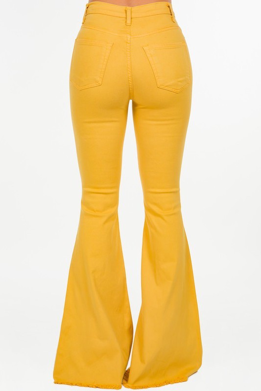 GJG Denim Bell Bottom Jean in Mustard - Inseam 32&quot;