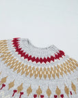 Gray Fair Isle Raglan Sleeve Sweater