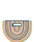 Half Circle Straw Stripe Handbag