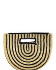 Half Circle Straw Stripe Handbag