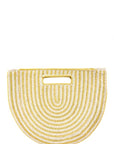 Half Circle Straw Stripe Handbag