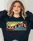 Lake Life Oversized Graphic Fleece Sweatshirts