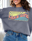 Lake Life Oversized Graphic Fleece Sweatshirts