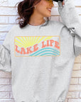 Lake Life Oversized Graphic Fleece Sweatshirts