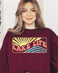 Lake Life Oversized Graphic Fleece Sweatshirts