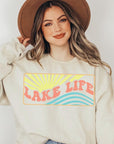 Lake Life Oversized Graphic Fleece Sweatshirts