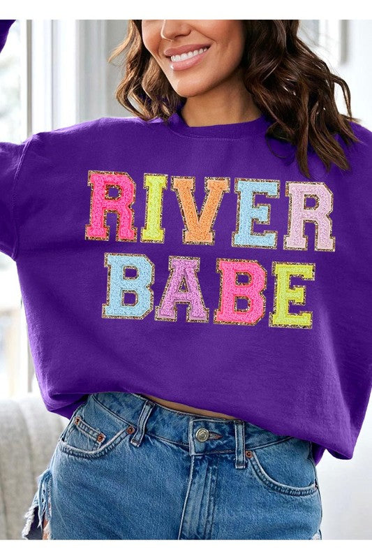 River Babe Oversized Graphic Fleece Sweatshirts