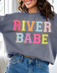 River Babe Oversized Graphic Fleece Sweatshirts