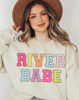 River Babe Oversized Graphic Fleece Sweatshirts