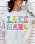 Lake Babe Oversized Graphic Fleece Sweatshirts