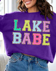 Lake Babe Oversized Graphic Fleece Sweatshirts