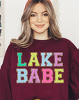 Lake Babe Oversized Graphic Fleece Sweatshirts