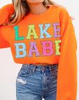 Lake Babe Oversized Graphic Fleece Sweatshirts