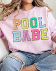 Pool Babe Oversized Graphic Fleece Sweatshirts