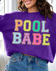 Pool Babe Oversized Graphic Fleece Sweatshirts