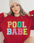 Pool Babe Oversized Graphic Fleece Sweatshirts