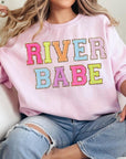 River Babe Oversized Graphic Fleece Sweatshirts