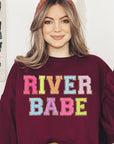 River Babe Oversized Graphic Fleece Sweatshirts