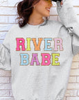 River Babe Oversized Graphic Fleece Sweatshirts