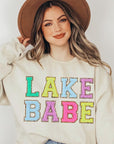 Lake Babe Oversized Graphic Fleece Sweatshirts