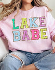 Lake Babe Oversized Graphic Fleece Sweatshirts