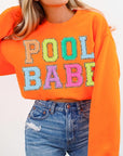 Pool Babe Oversized Graphic Fleece Sweatshirts